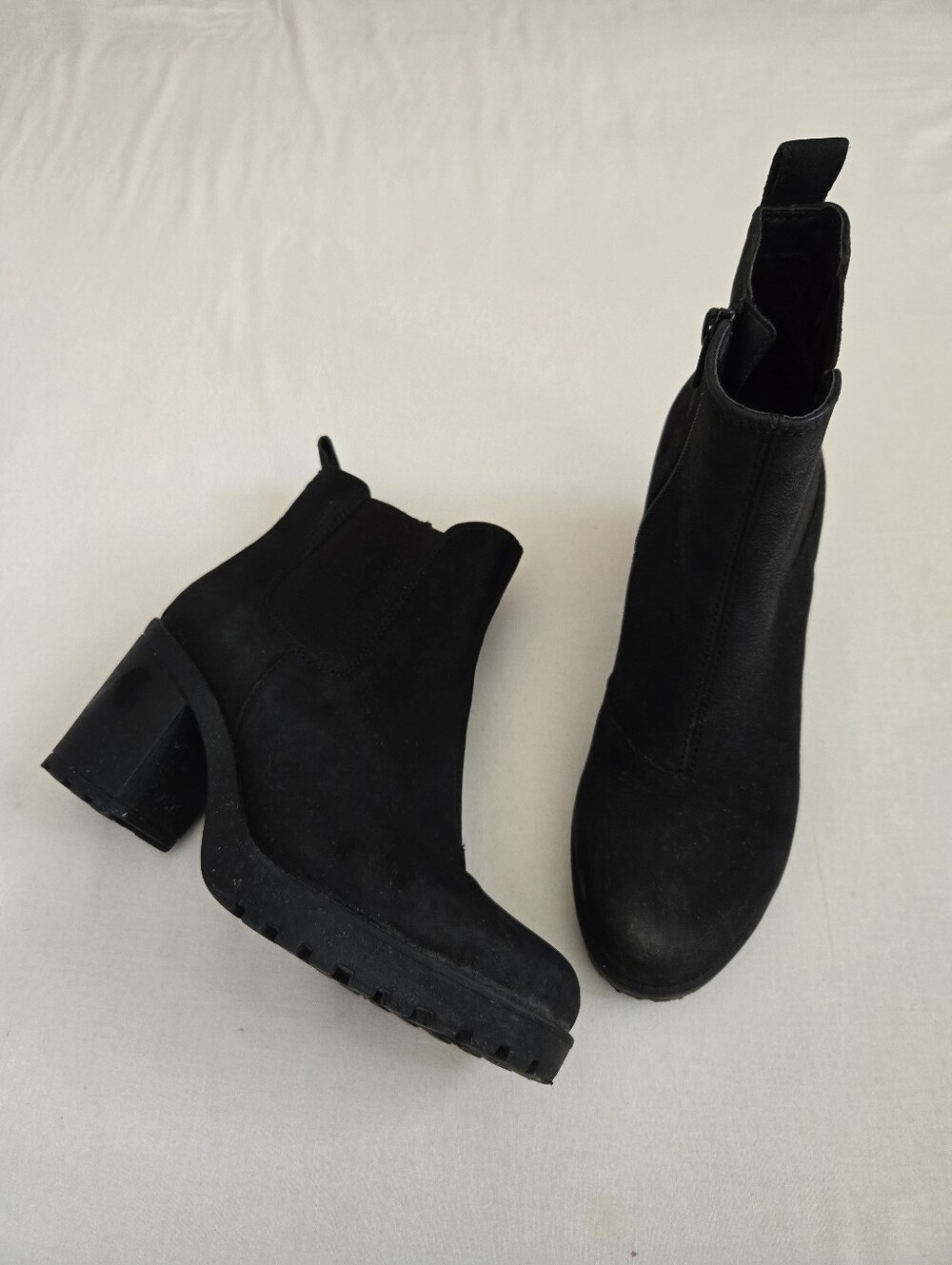 Vagabond Shoemaker Grace Chelsea Boot Block Heel Lug Sole Black  Leather 37 US 7